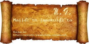 Mailáth Immakuláta névjegykártya
